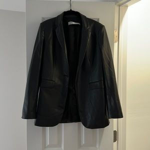 Zara Black Faux Leather Jacket